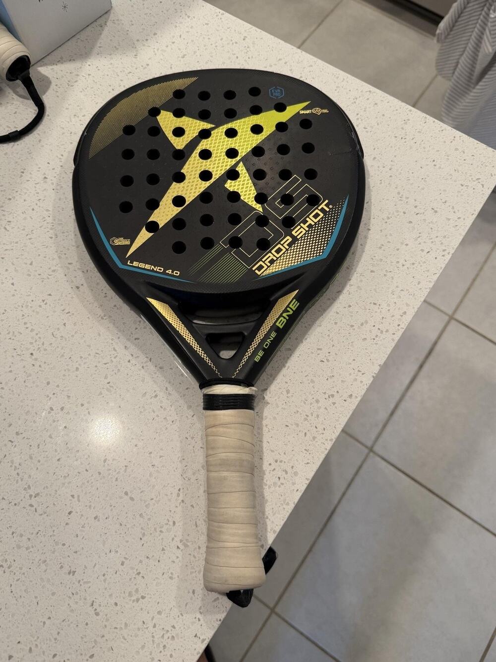 Drop Shot Padel Racket Legend 4.0 EVA Pro TeXtreme Black Yellow Padel Tennis